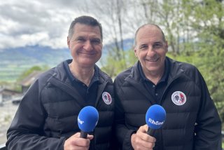 Eric Caloz (à gauche), président de la FMVs et Albin Goumaz (à droite), futur responsable du service de sécurité